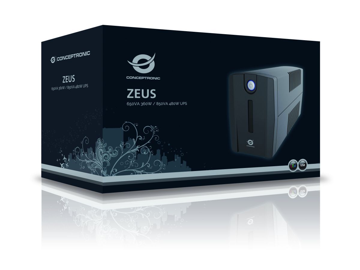 Conceptronic  ZEUS01ES 650VA 360W UPS Schuko