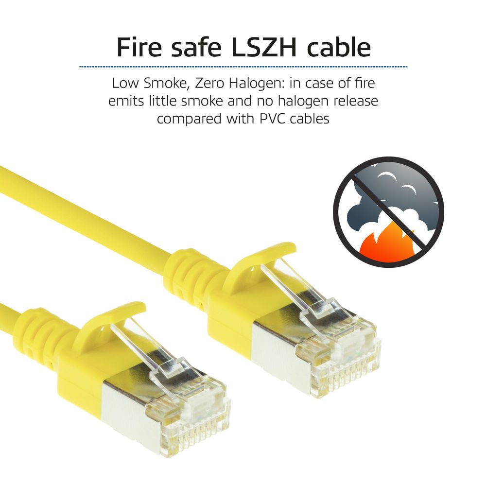 ACT CAT6A U-FTP Patch Cable 0,15m Yellow