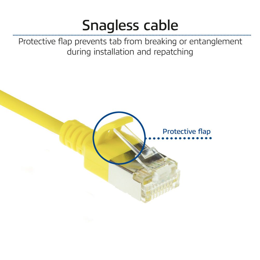 ACT CAT6A U-FTP Patch Cable 0,25m Yellow