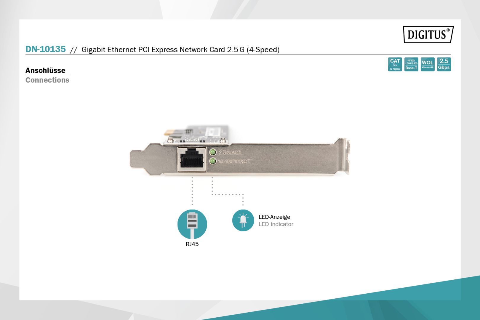 Digitus Gigabit Ethernet PCI Express Network Card 2.5G (4-Speed)