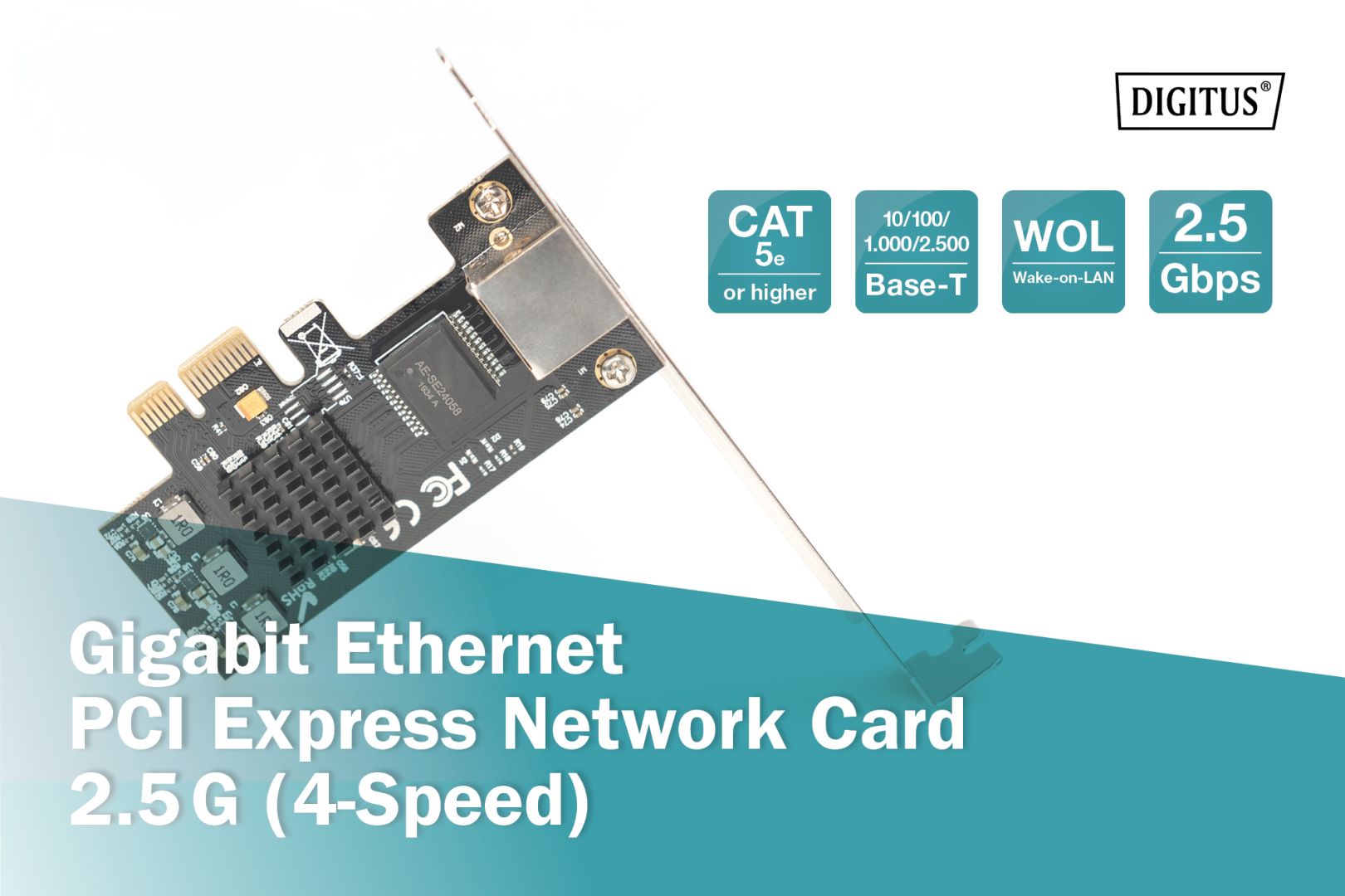 Digitus Gigabit Ethernet PCI Express Network Card 2.5G (4-Speed)