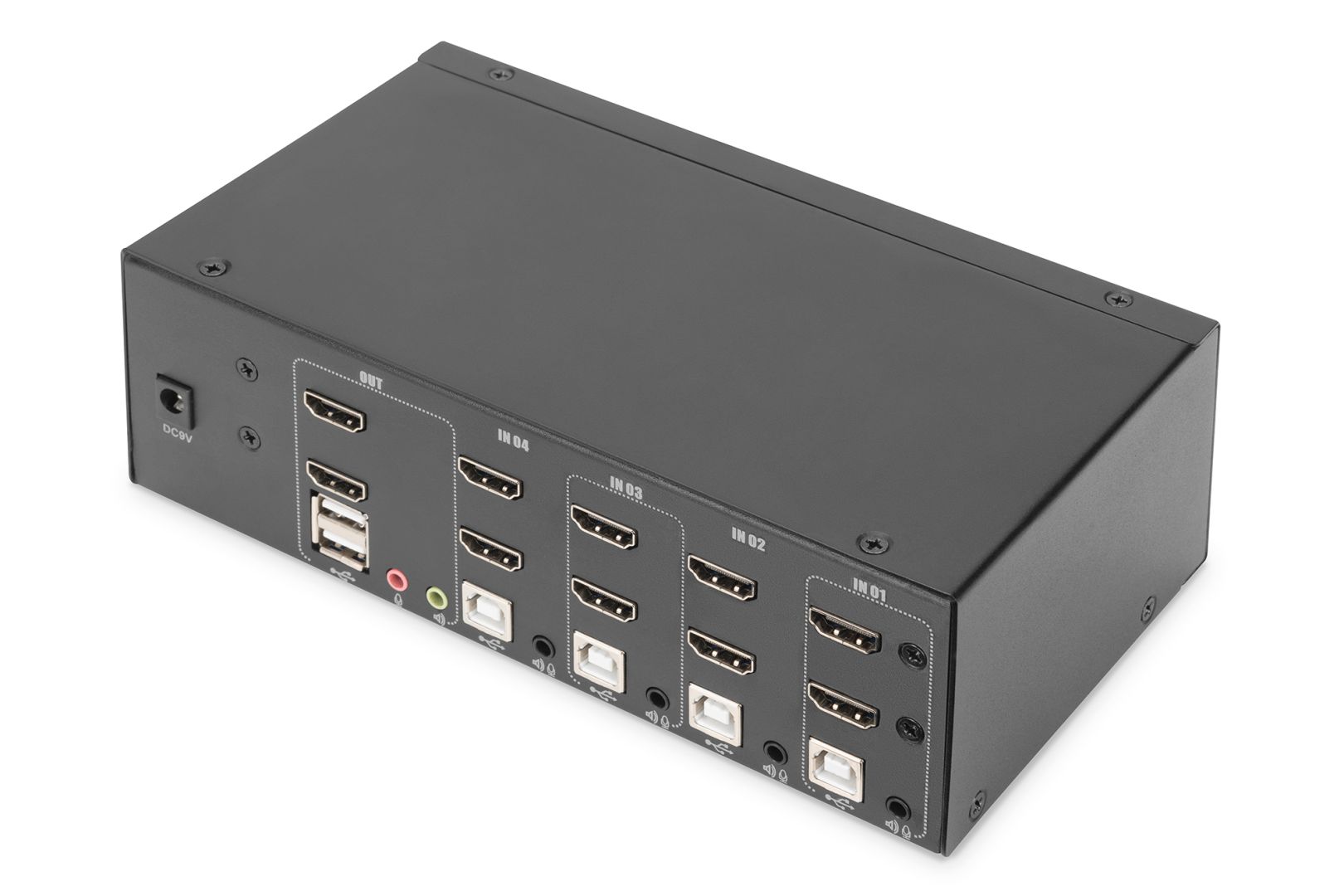 Digitus KVM Switch 4 Port Dual Display 4K HDMI