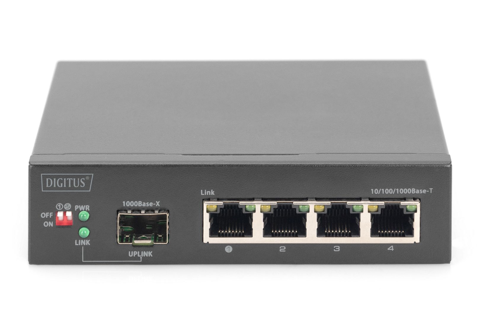 Digitus 4-Port Gigabit Network Switch 1 SFP Uplink Black