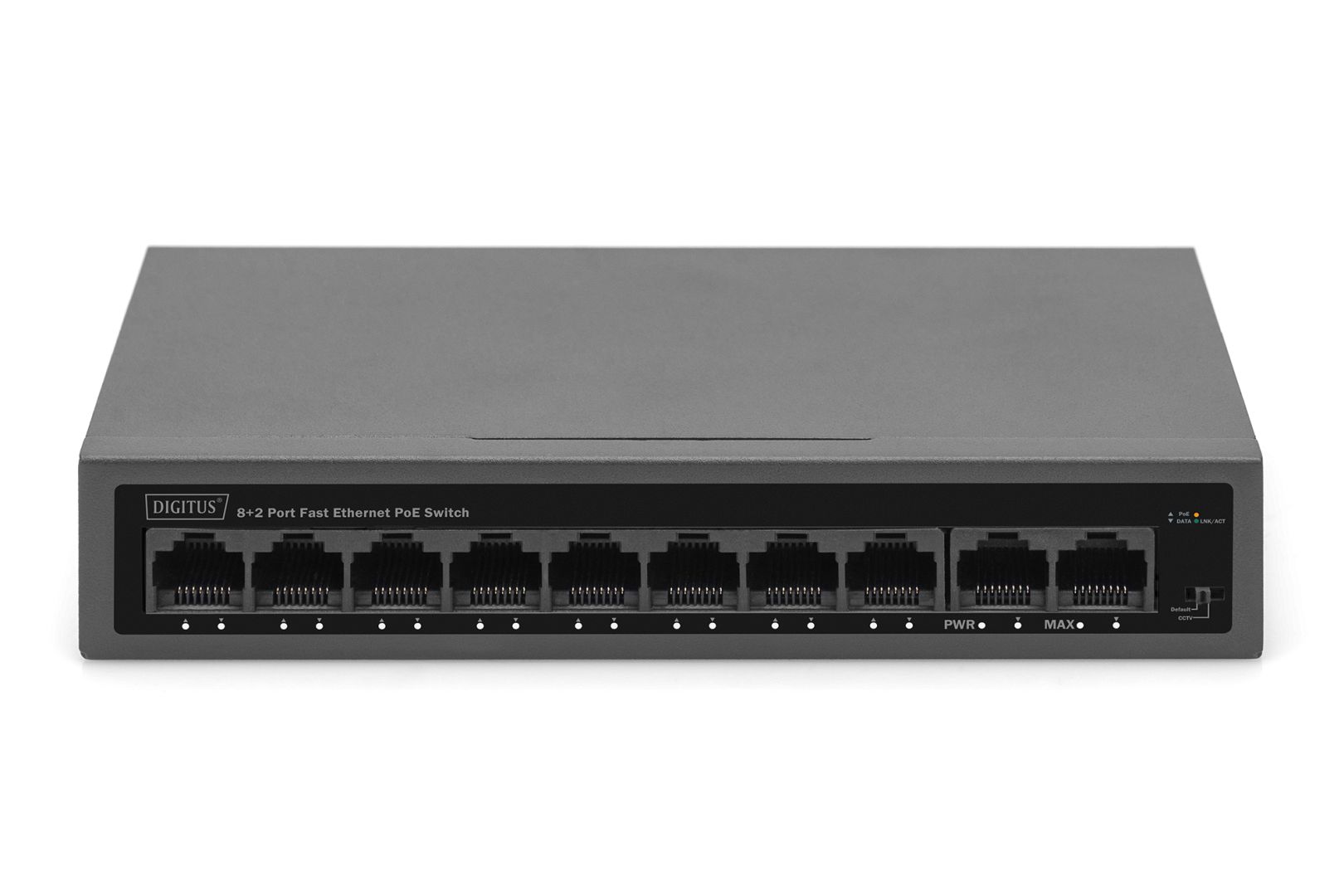 Digitus 8+2 Port FE PoE Switch Black