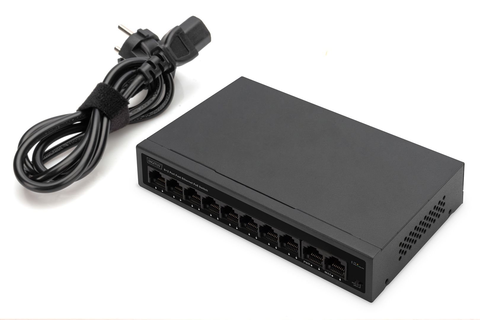 Digitus 8+2 Port FE PoE Switch Black