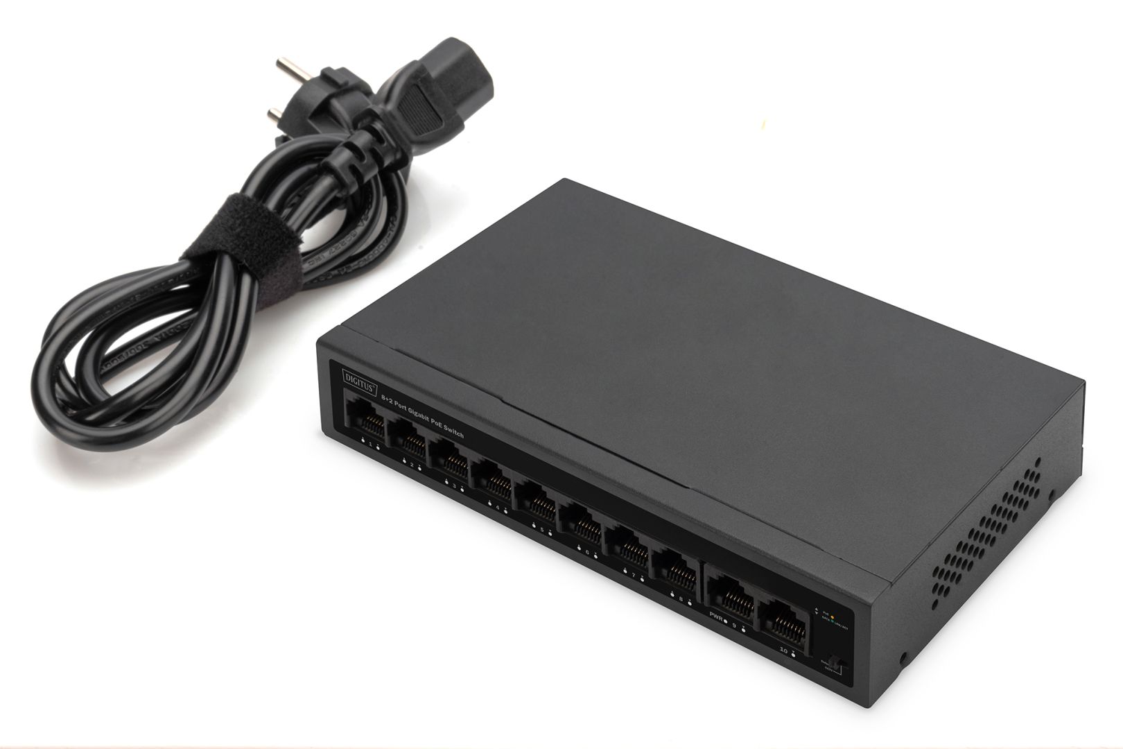 Digitus 8+2 Port Gigabit PoE Switch Black