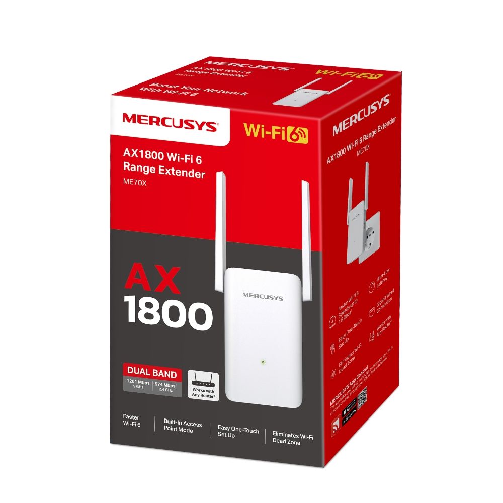 Mercury ME70X AX1800 Wi-Fi 6 Range Extender White