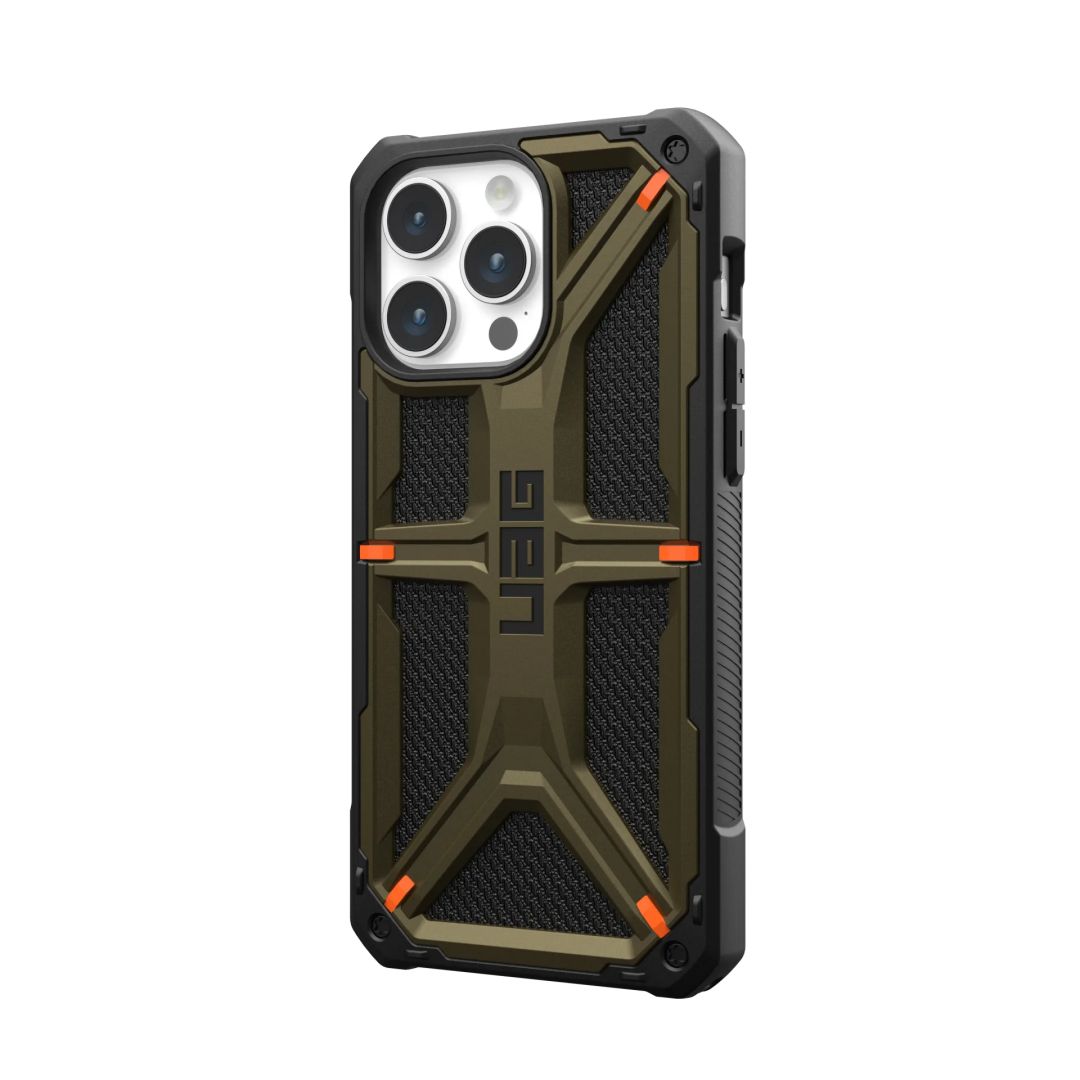 UAG Monarch case for iPhone 15 Pro Max Kevlar Elemental Green