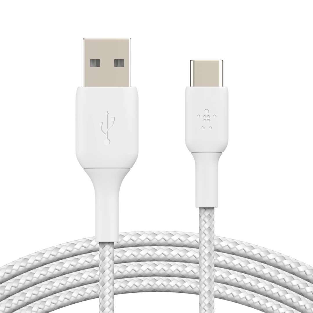 Belkin Braided Lightning to USB-A Cable 2m White