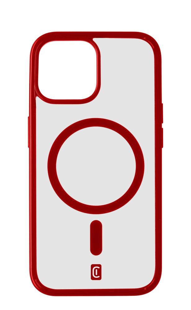 Cellularline Pop Mag back cover with Magsafe support for Apple iPhone 15, clear/red