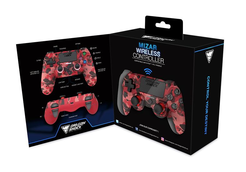 Dragonshock Mizar Bluetooth Gamepad Red Camo