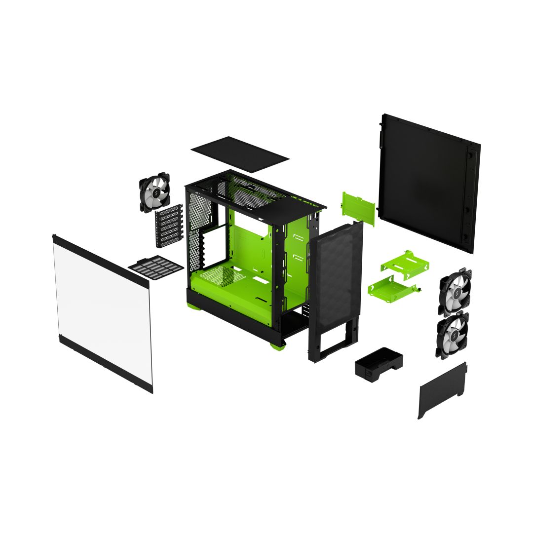 Fractal Design Pop Air Tempered Glass RGB Green Core