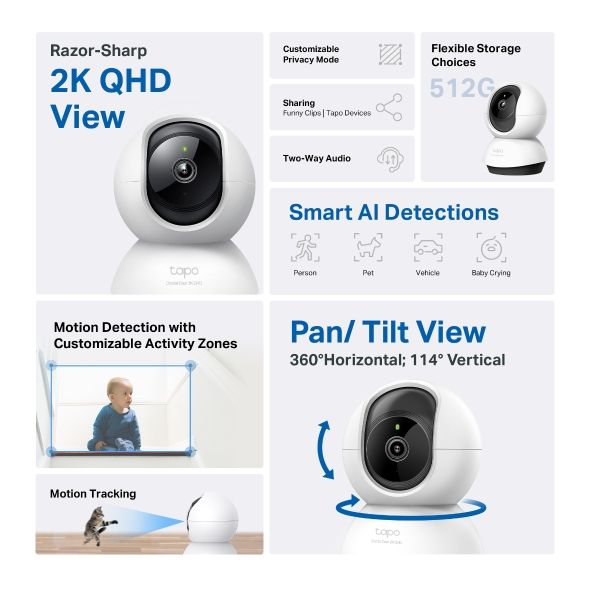 TP-Link Tapo C220 Pan/Tilt AI Home Security Wi-Fi Camera