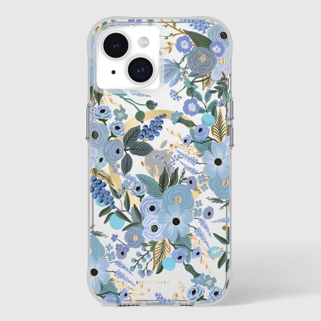 Case-Mate iPhone 15 case Rifle Party Co. Garden Party Blue MagSafe