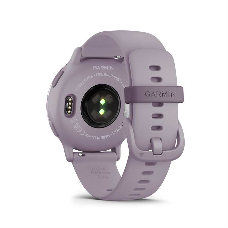 Garmin Vivoactive 5 Metallic Orchid Aluminium Bezel with Orchid Case and Silicone Band