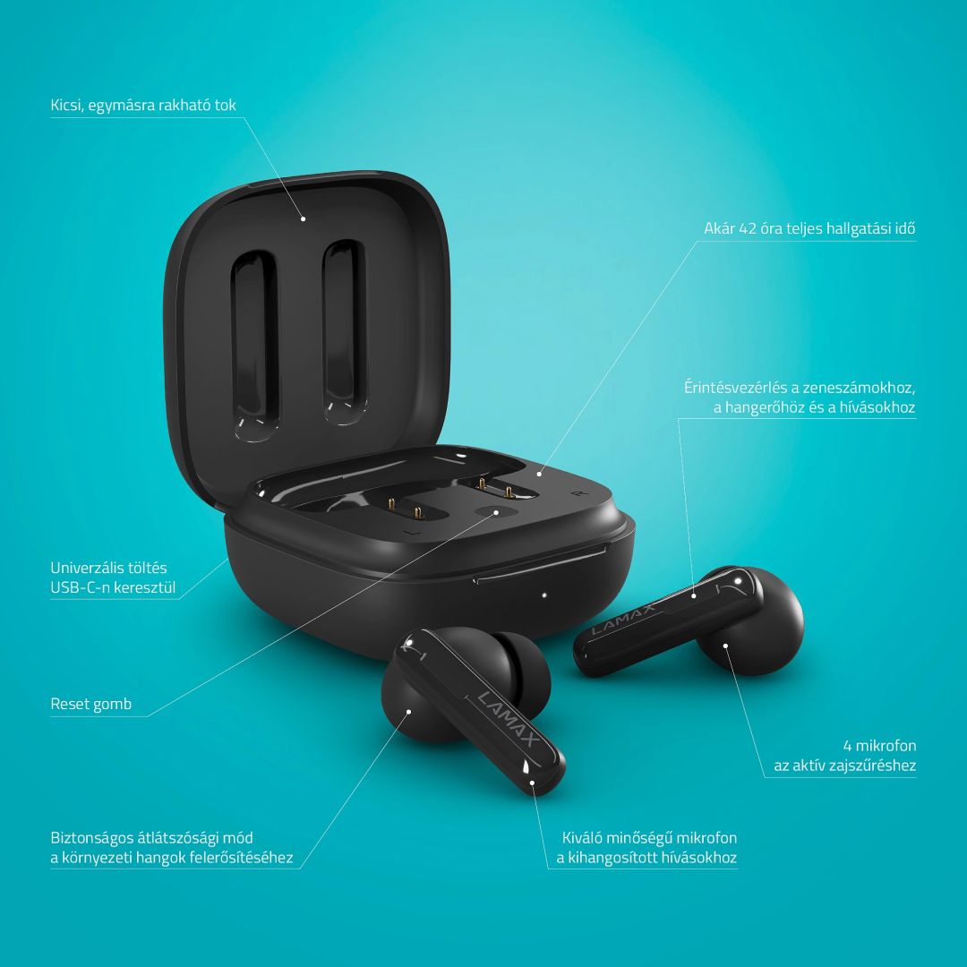 Lamax Clips1 Plus Bluetooth Headset Black