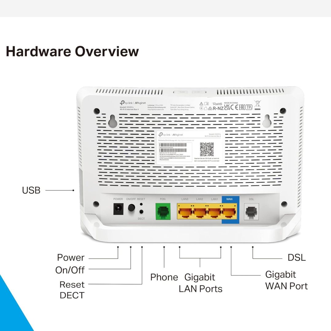 TP-Link VX231v WiFi 6 Internet Box 4 White