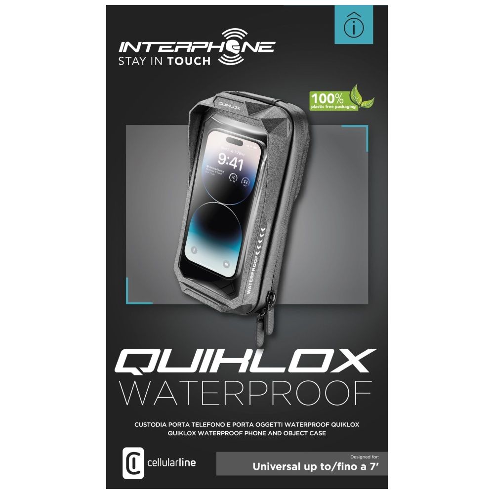 FIXED  Universal waterproof case for mobile phones Interphone QUIKLOX Waterproof, max. 7 inch, black