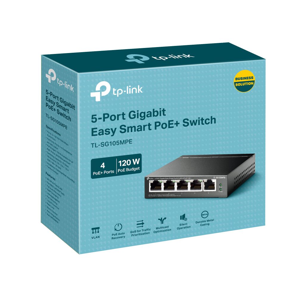 TP-Link TL-SG105MPE 5-Port Gigabit Easy Smart Switch with 4-Port PoE+