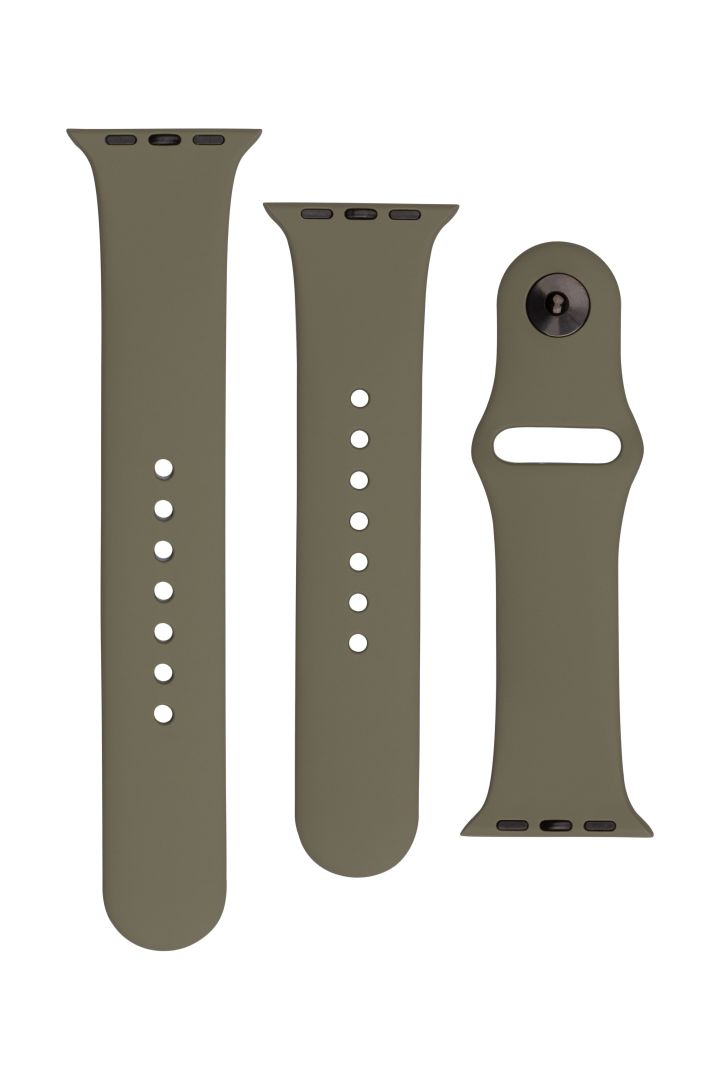 FIXED Silicone Strap Set for Apple Watch 42/44/45 mm, olive