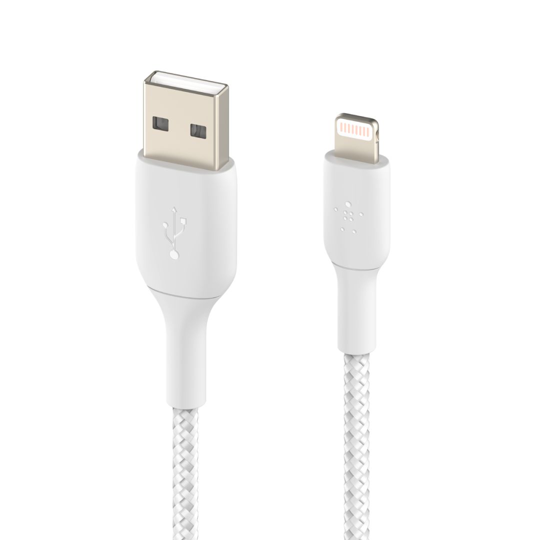 Belkin Braided Lightning to USB-A Cable 2m White