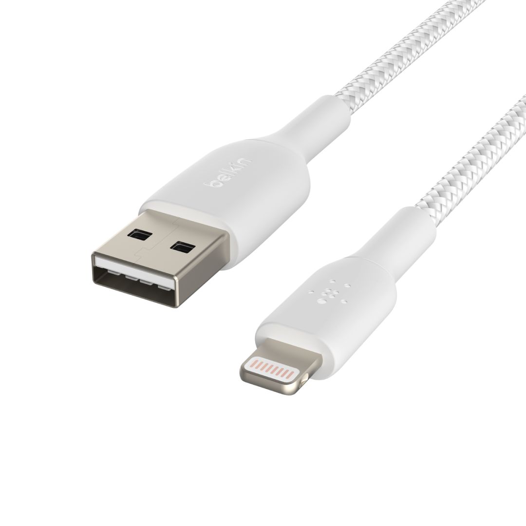 Belkin Braided Lightning to USB-A Cable 2m White