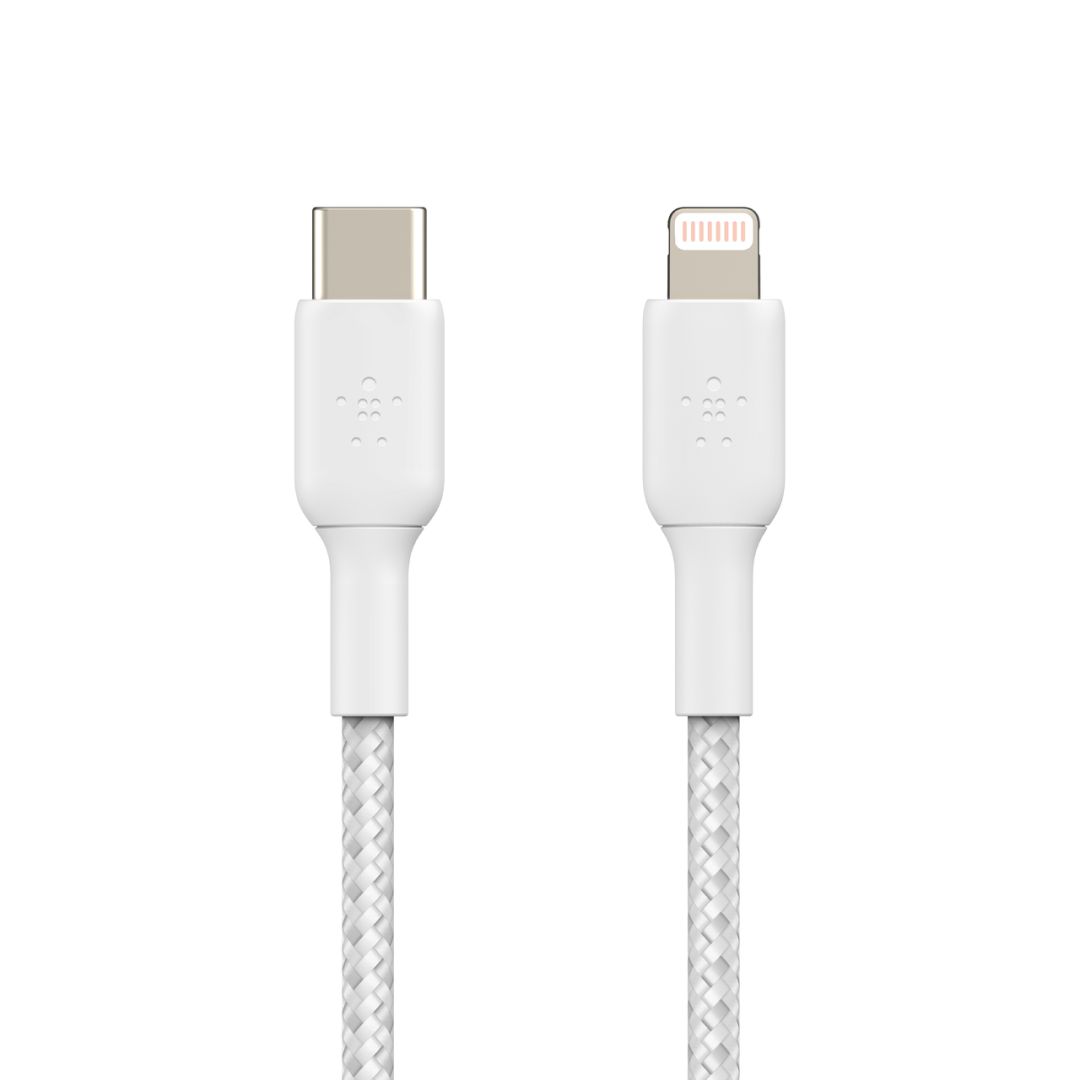 Belkin Braided USB-C to Lightning Cable 2m White