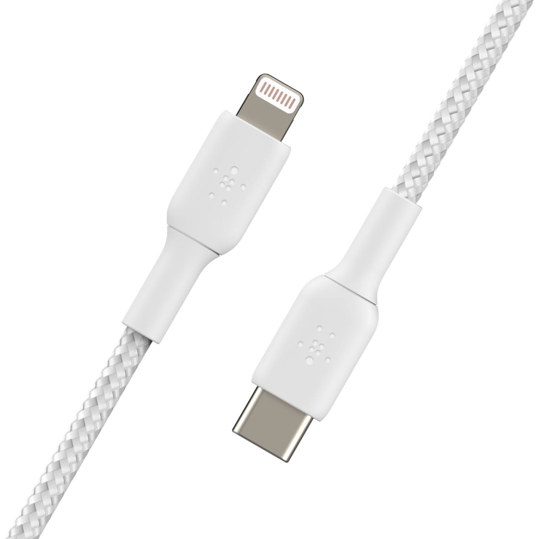 Belkin Braided USB-C to Lightning Cable 2m White