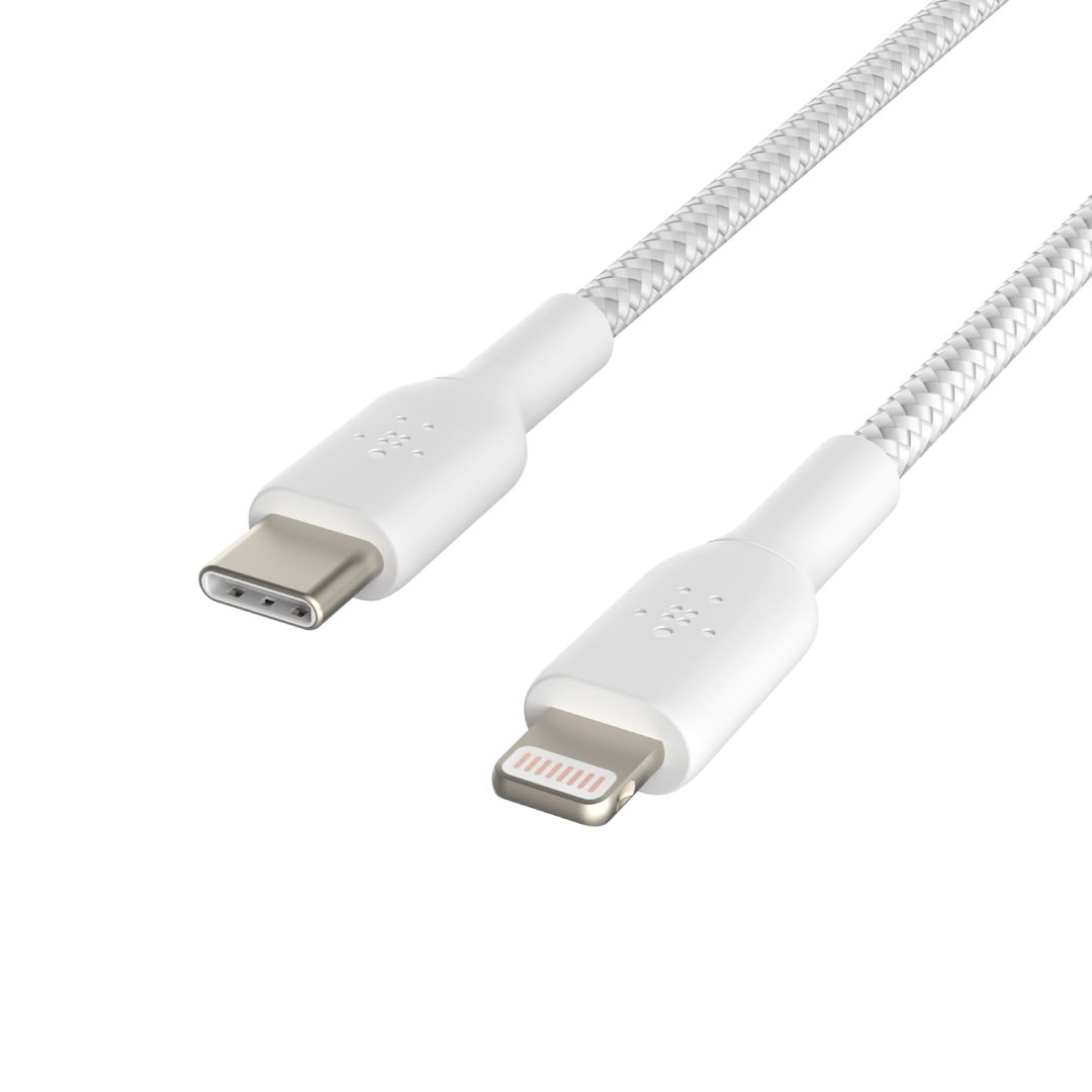 Belkin Braided USB-C to Lightning Cable 2m White