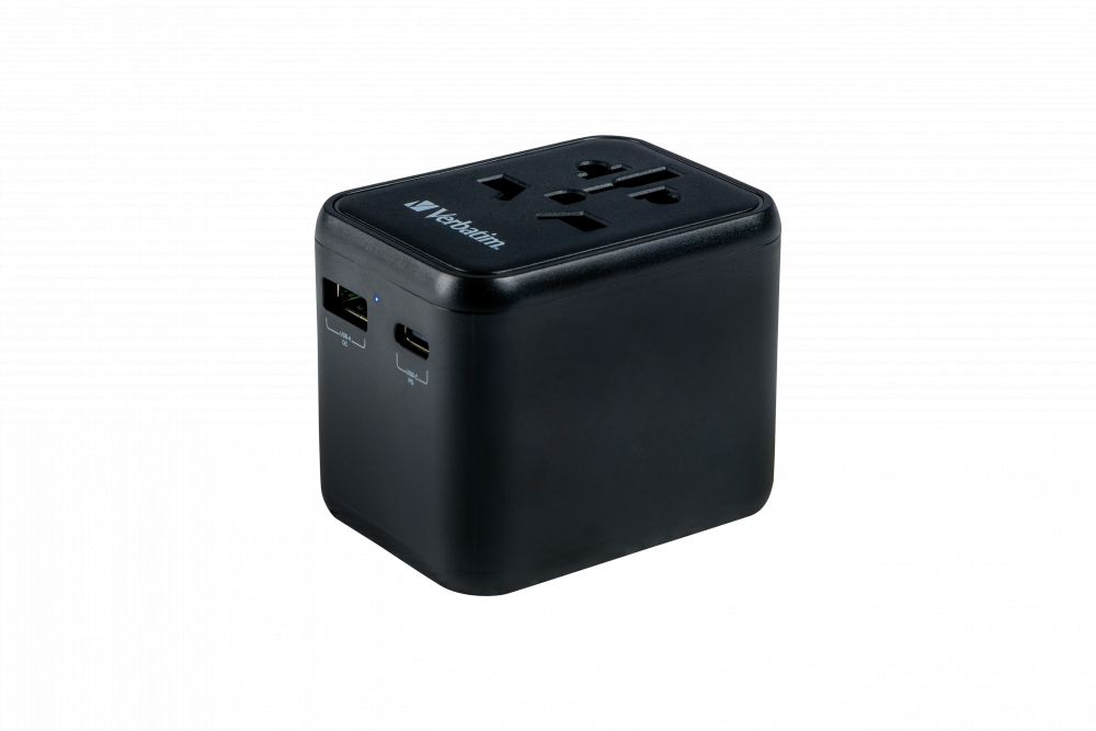 Verbatim Universal Travel Adapter UTA-02 Plug with USB-C PD & USB-A QC ports