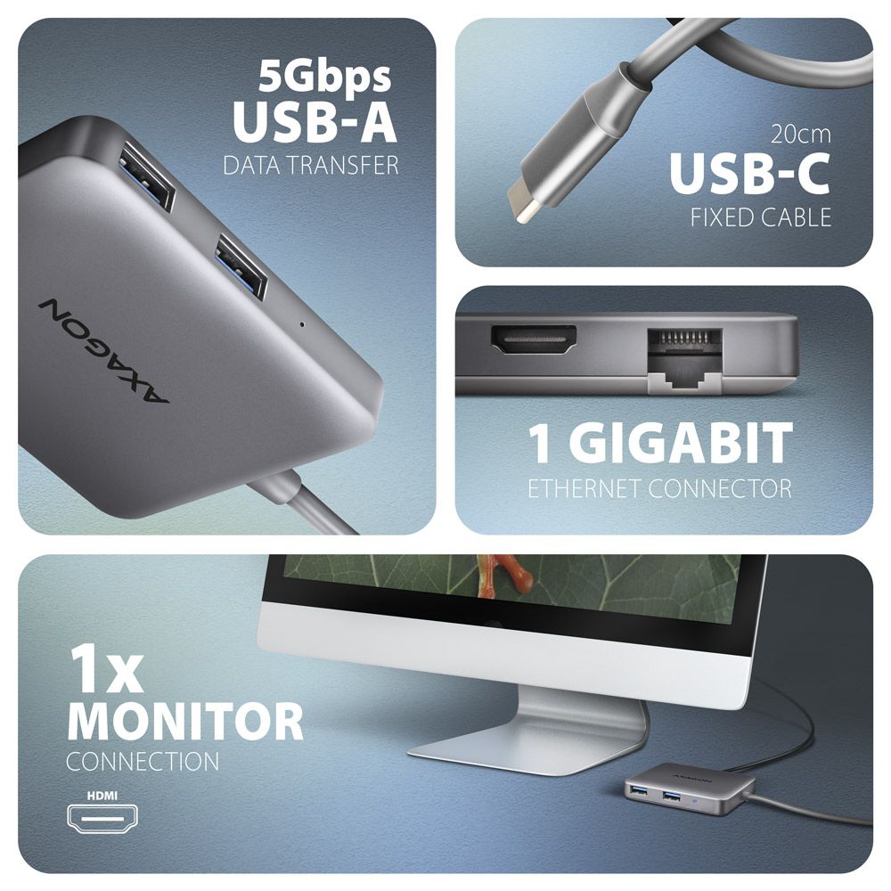 AXAGON HMC-5HL USB-C 5Gbps SuperSpeed 5in1 hub