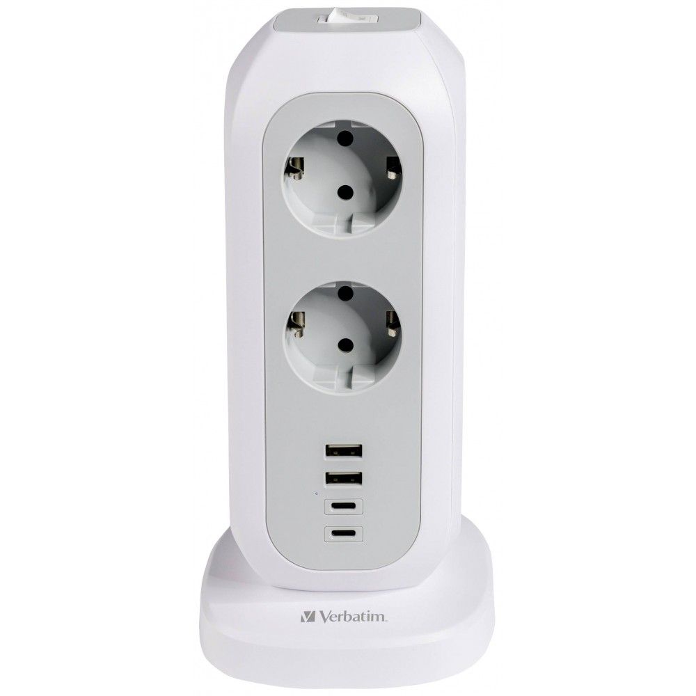 Verbatim EU Multi Plug Power Tower EUPT-01 Túlfeszültségvédő 11DIN White