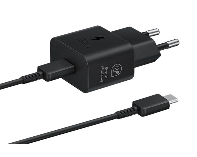 Samsung 25W PD Power Adapter with USB-C cable Black