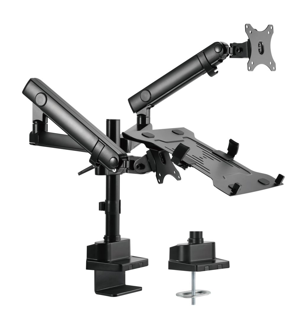 Gembird MA-DA3-02 Desk mounted adjustable monitor arm with notebook tray (full-motion) 17"-32" Black