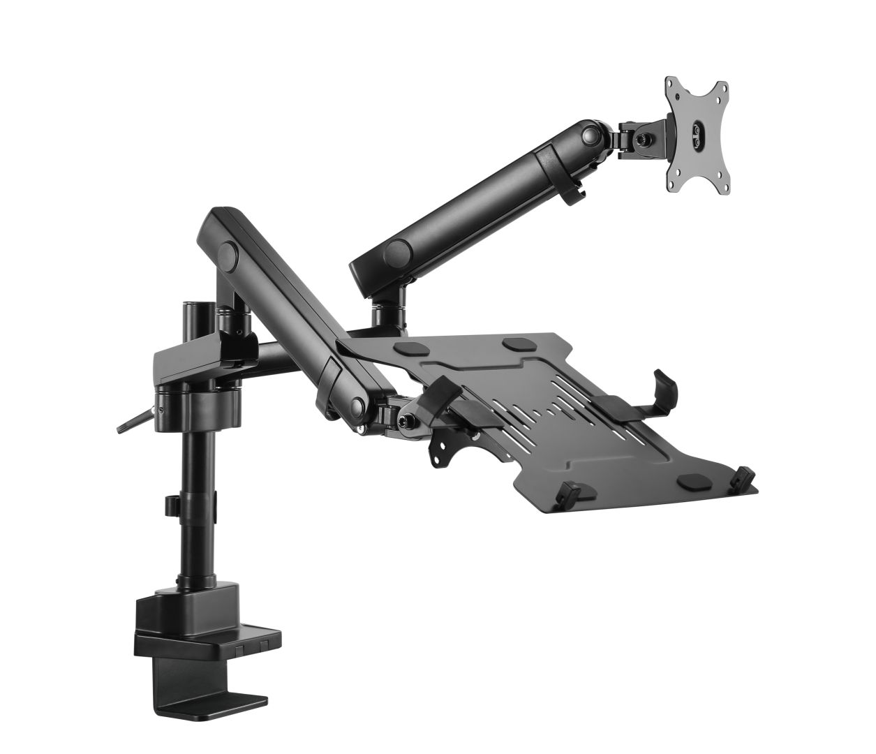 Gembird MA-DA3-02 Desk mounted adjustable monitor arm with notebook tray (full-motion) 17"-32" Black