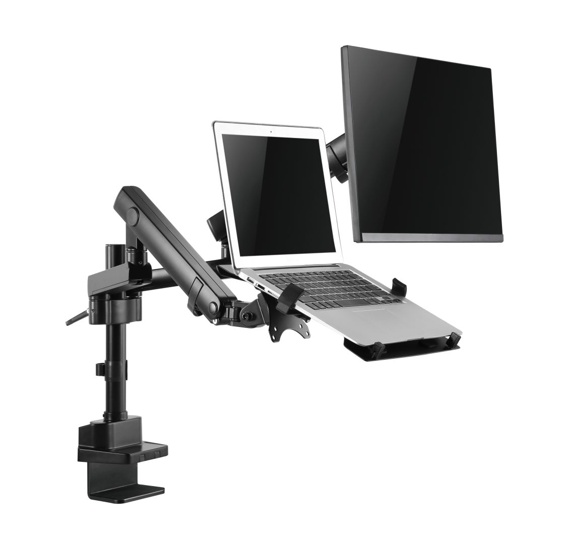 Gembird MA-DA3-02 Desk mounted adjustable monitor arm with notebook tray (full-motion) 17"-32" Black