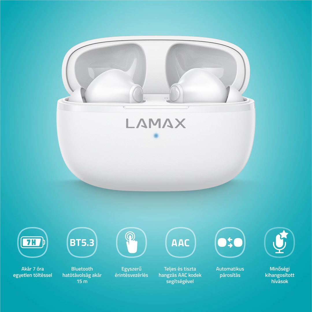 Lamax Clips1 Play Bluetooth Headset White