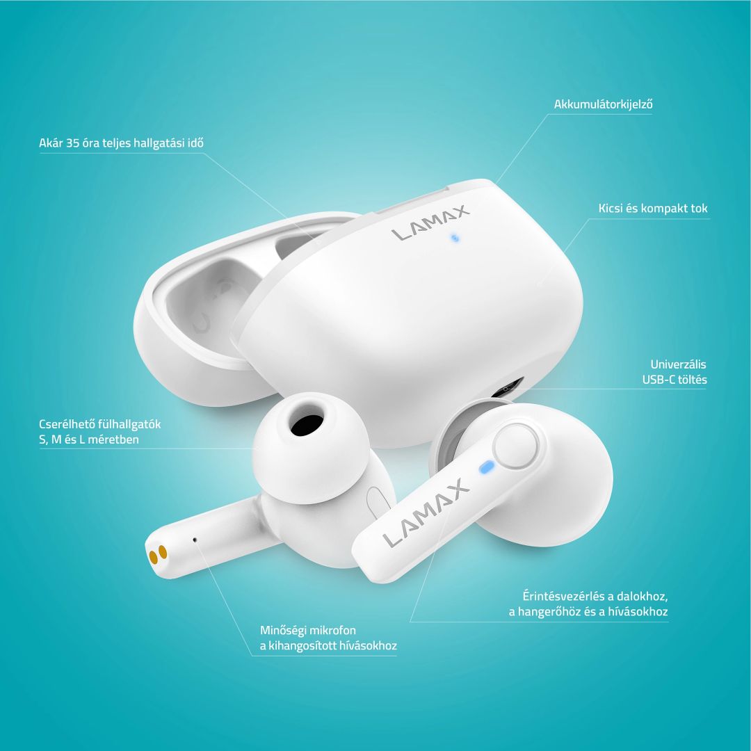 Lamax Clips1 Play Bluetooth Headset White