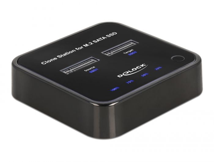 DeLock M.2 Docking Station for 2 x M.2 SATA SSD with Clone function