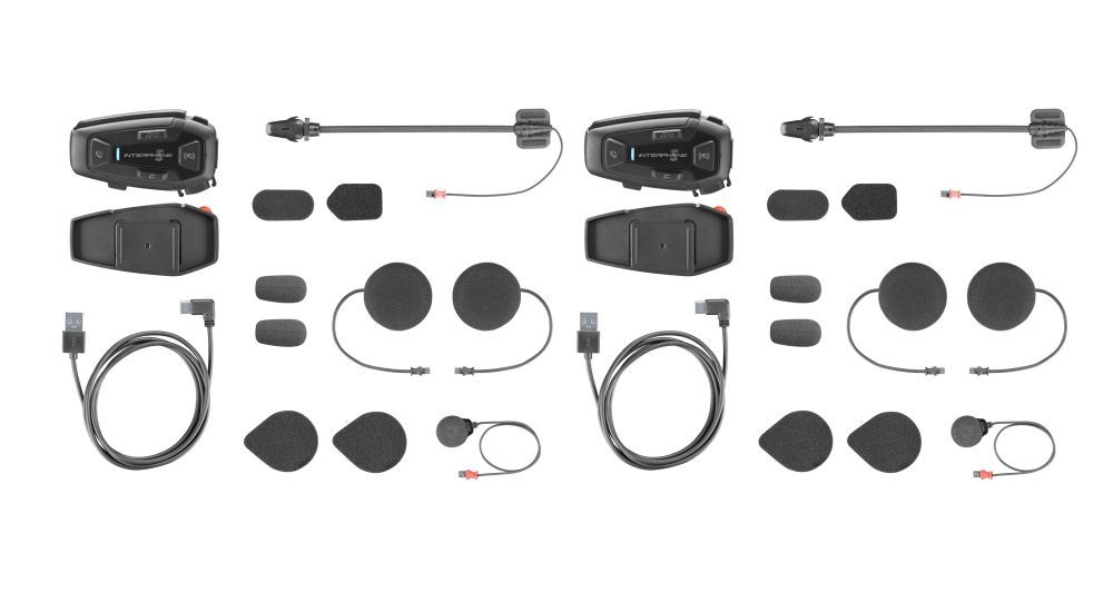 FIXED Bluetooth headset for closed and open helmets Interphone U-COM8R Twin Pack