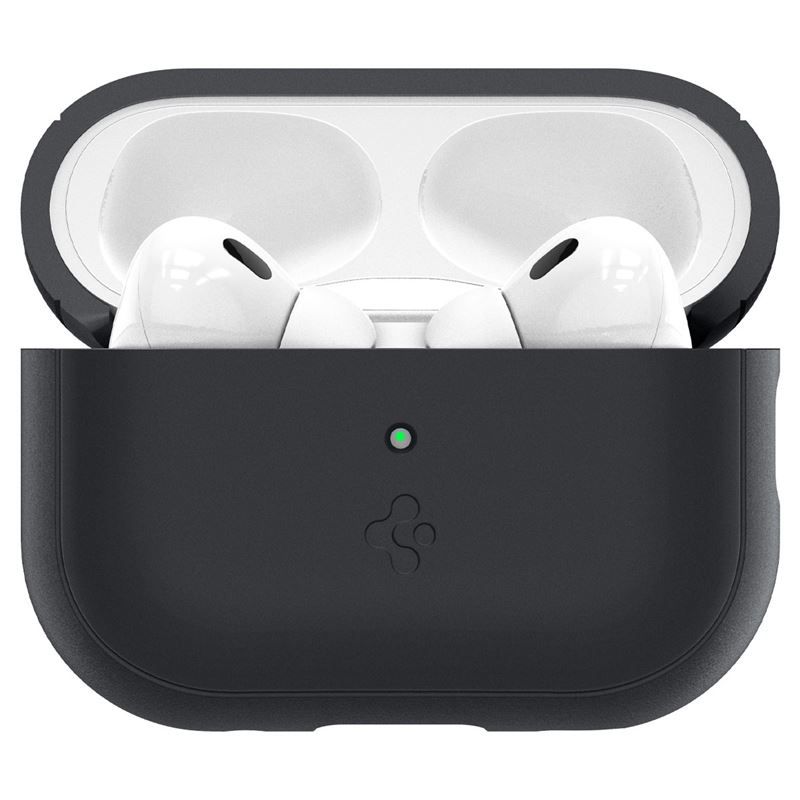 Spigen Case Silicone Fit Black + Strap Phantom Green - AirPods Pro (2nd Gen)