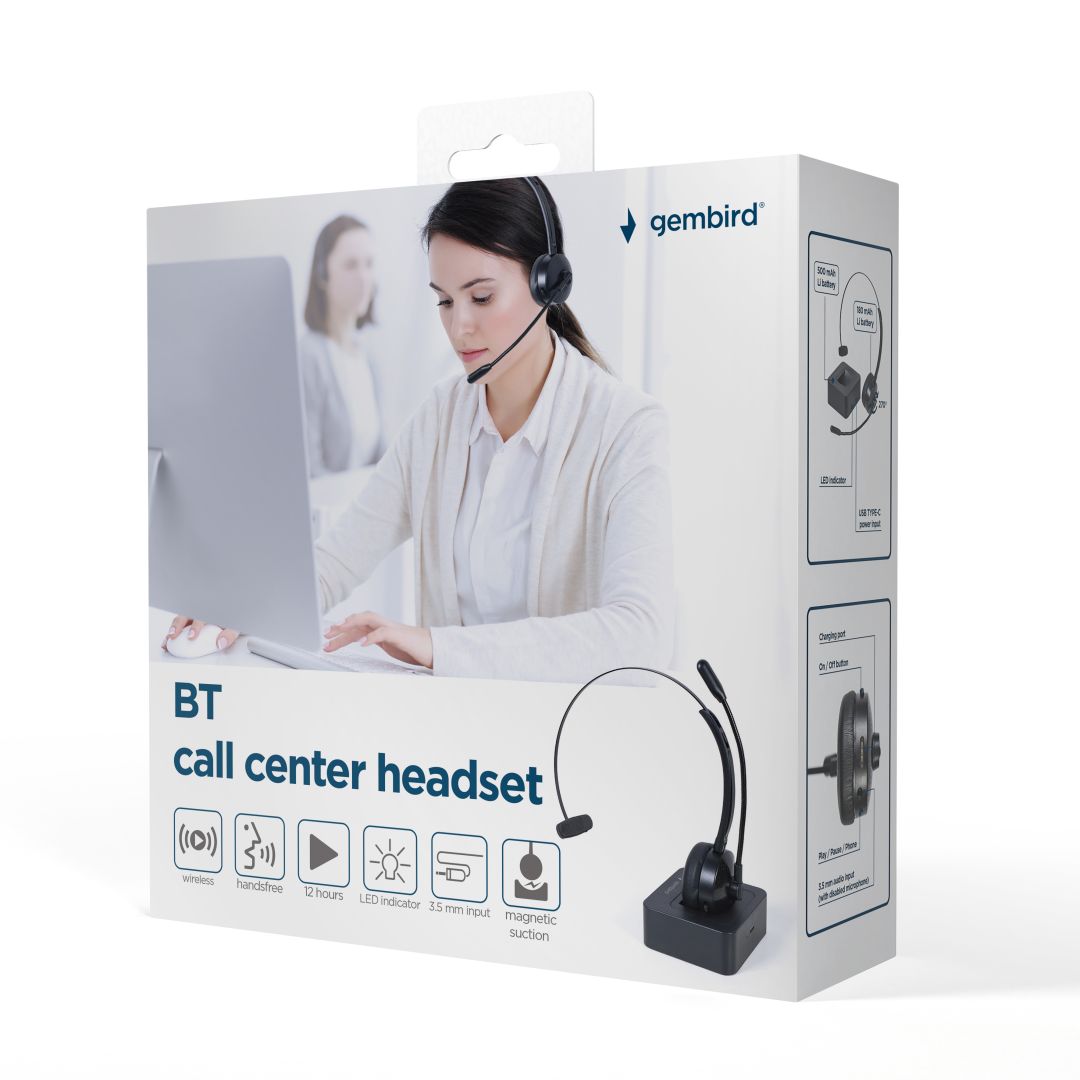 Gembird BTHS-M-01 Bluetooth Headset Black