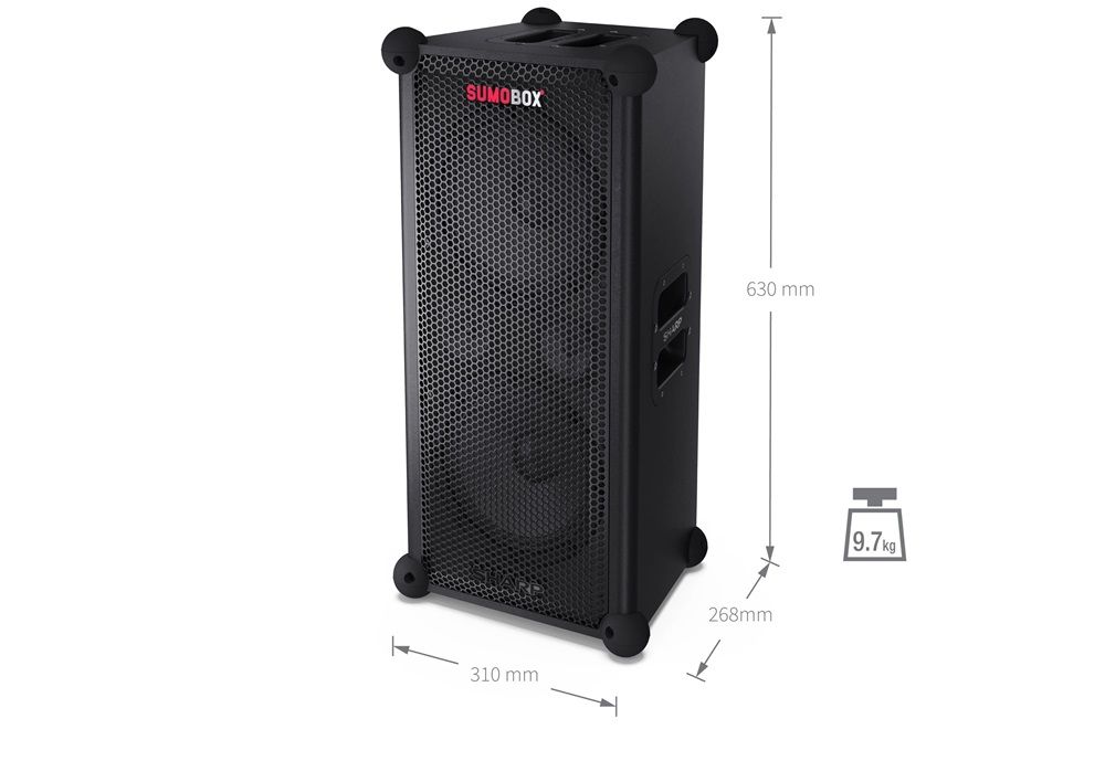 Sharp CP-LS100 SUMOBOX Portable Bluetooth Speaker Black