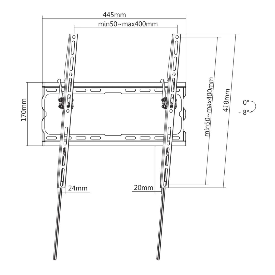 Manhattan Low-Profile Tilting TV Wall Mount 32"-70" Black