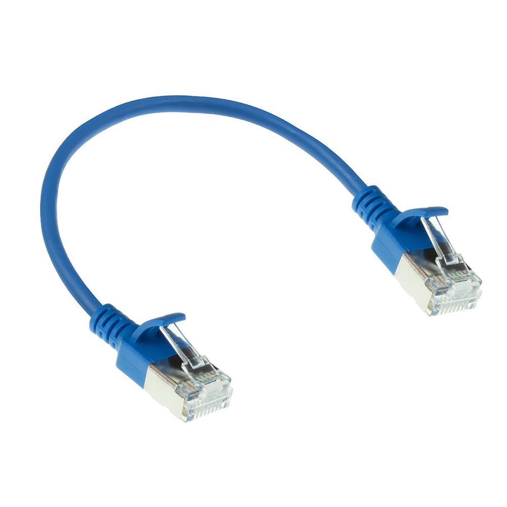 ACT CAT6A U-FTP Patch Cable 0,15m Blue