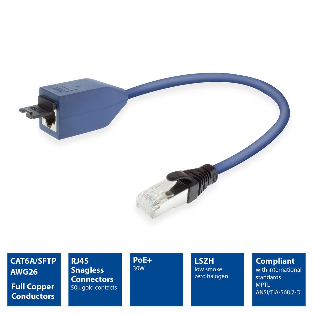 ACT CAT6A S-FTP Patch Cable 1m Blue