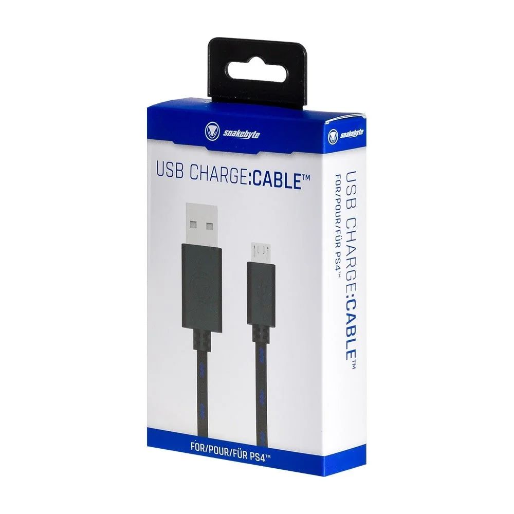 snakebyte USB Charge Cable for PS4 Black/Blue