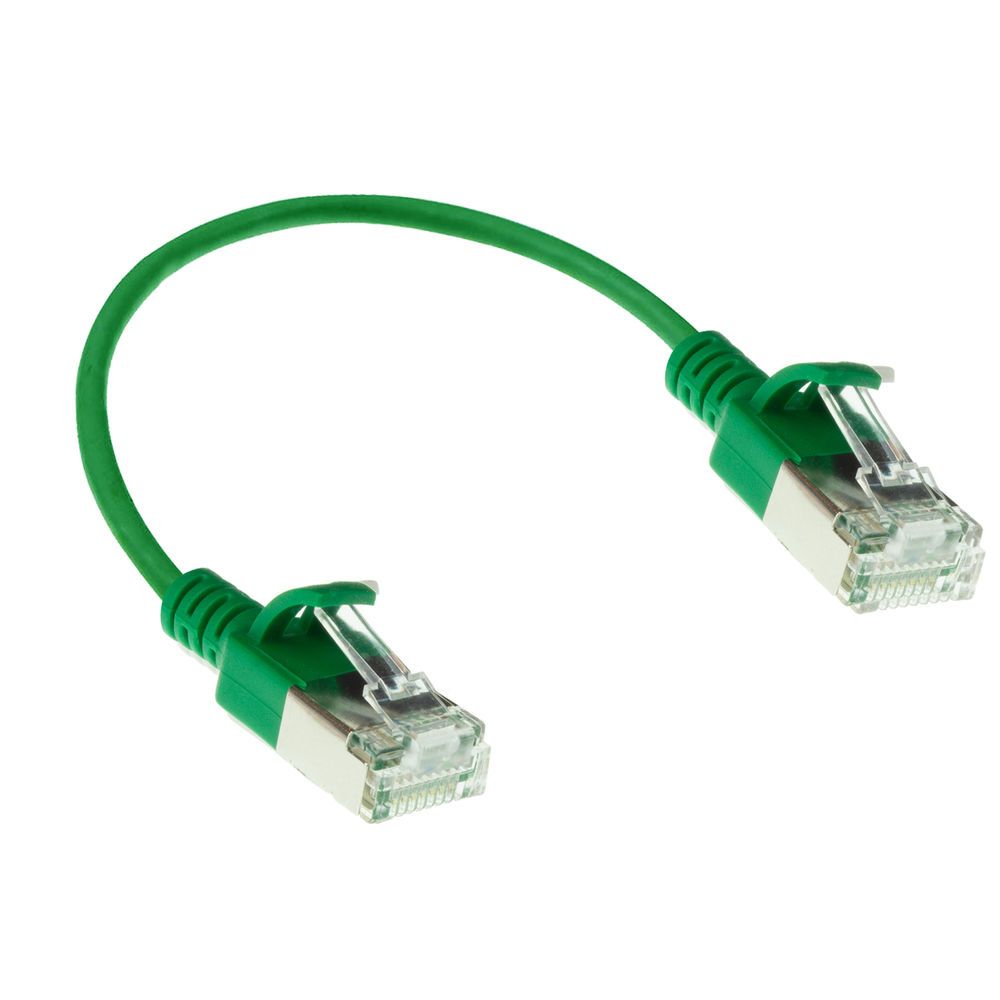 ACT CAT6A U-FTP Patch Cable 0,15m Green