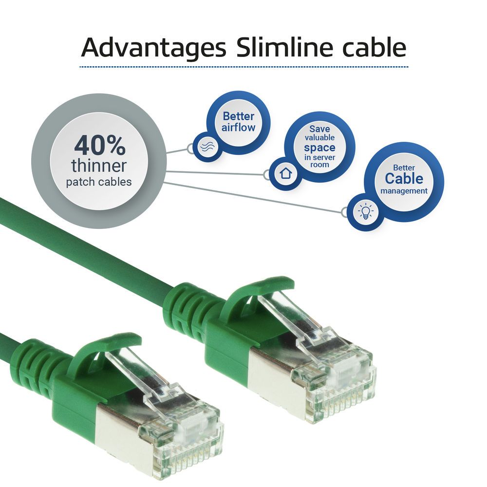 ACT CAT6A U-FTP Patch Cable 0,15m Green