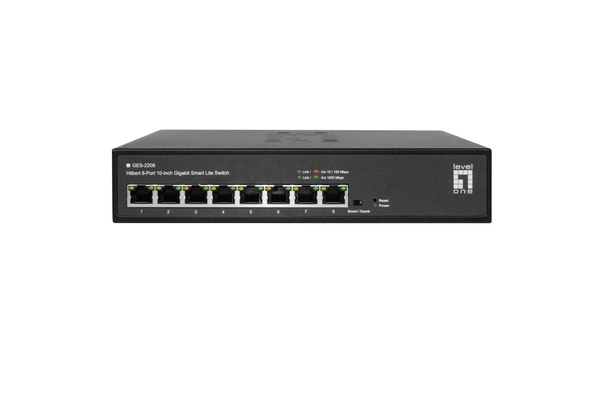 LevelOne GES-2208 Hilbert 8-Port 10-inch Gigabit Smart Lite Switch